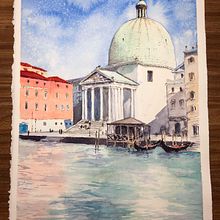 My project in Architectural Sketching with Watercolor and Ink course. Watercolor Painting project by Ann Pshenko - 01.12.2021