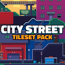 Pixel Art Tileset: City Street. Een project van Videogame-ontwikkeling, Pixel art, Videogames y Videogame-ontwerp van Daniel Benítez - 22.08.2019