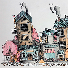 La ciudad vacía. Traditional illustration, Children's Illustration, Watercolor Painting, Fine Arts, Painting, Pencil Drawing, Drawing, and Narrative project by Luis Preciado - 01.13.2021