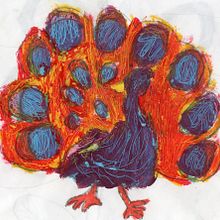 Pavo real al pastel. Drawing project by Alejandro Cruz Meneses - 01.15.2021