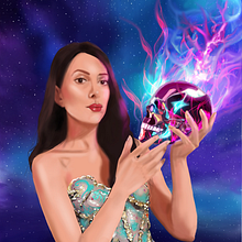 Girl holding a skull. Digital Illustration project by Deren Umit - 01.15.2021
