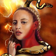 New Portrait of woman with snake. Digital Illustration project by Deren Umit - 01.15.2021