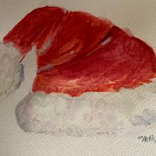 Santa’s hat. Un proyecto de Pintura a la acuarela de Susan Marsh - 15.01.2021