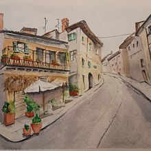 My project in Architectural Sketching with Watercolor and Ink course (3 attempts:). Watercolor Painting project by Andy Shillaber - 01.15.2021