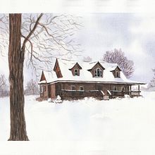 Winter Day!. Watercolor Painting, Architectural Illustration, and Painting project by ElRey - 01.16.2021