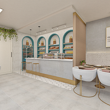 Meu projeto do curso: Design de interiores para restaurantes. Interior Architecture, Interior Design, Interior Decoration, Retail Design, and Spatial Design project by Janine Lorscheiter - 01.16.2021