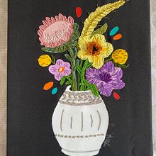 Mi Proyecto del curso: Composición floral con acrílico y bordado. Een project van Borduurwerk,  Acr y lschilderij van malucia_mfdz - 17.01.2021