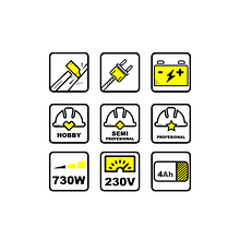 Power drill icons. Projekt z dziedziny  użytkownika Iulia Popa - 18.01.2021