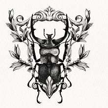 Mein Kursprojekt: Blackwork Tattoodesign. Un proyecto de Ilustración tradicional de Dimitri Litzinger - 18.01.2021