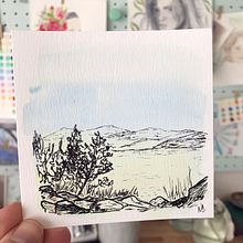Paisajes de la Patagonia en acuarela y plumas estilográficas. Un proyecto de Dibujo artístico, Ilustración tradicional y Pintura a la acuarela de Nadia Altaparro - 19.01.2021