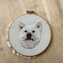 Mi Proyecto del curso: Needle painting para principiantes (Ryu, akita inu). Embroider project by Rosario Villanueva - 01.18.2021