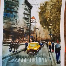 My project in Urban Landscapes in Watercolor course. Watercolor Painting project by Julia Zi - 01.19.2021