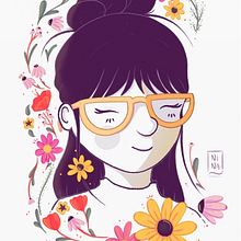 Meu projeto do curso: Retrato ilustrado com elementos botânicos. Een project van Traditionele illustratie,  Botanische illustratie y Digitale illustratie van nina ribeiro - 19.01.2021