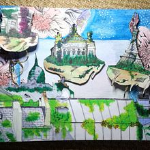 "the world after" for the brand " fête impérial" (challenge in june 2020). Un proyecto de Pintura a la acuarela de Elodie Nebulot - 04.06.2020