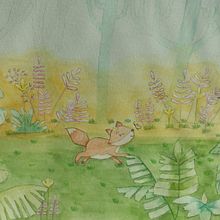 Bosque al atardecer. Un progetto di Illustrazione botanica, Illustrazione infantile e Pittura ad acquerello di mililoaiza - 22.01.2021