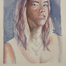 Artistic portrait with watercolors. Watercolor Painting project by ericaciffo - 01.22.2021