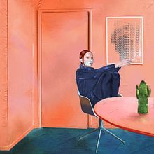 Girl Sitting At Swedish Home.  projeto de Marina - 22.01.2021