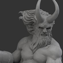 Viking Hellboy - 2018. Een project van 3D-karakterontwerp, Beeldhouwwerk y  3D-modellering van Ángel López-Bravo Cifuentes - 22.09.2018