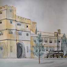 My project in Architectural Sketching with Watercolor and Ink course. Watercolor Painting project by ashbaugh_nancy - 01.23.2021