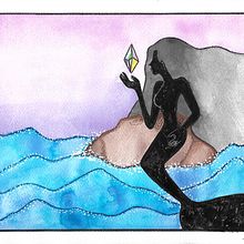 Mi Proyecto del curso: Introducción a la ilustración infantil - "LA SIRENITA". Ilustração com tinta, e Pintura em aquarela projeto de Andreah Sucre Bello - 23.01.2021
