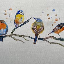 My project in Artistic Watercolor Techniques for Illustrating Birds course. Projekt z dziedziny Malowanie akwarelą użytkownika Gia Harvey - 24.01.2021