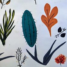 Estudo de desenho de itens da natureza - Guache. Gouache Painting project by Mariana Restani - 01.24.2021