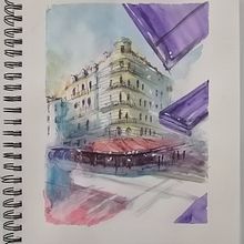 My project in Architectural Sketching with Watercolor and Ink course. Watercolor Painting project by jules7seven - 01.25.2021