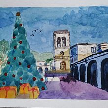 Representación arquitectónica en acuarela. Watercolor Painting project by Andrés Mendoza Rojas - 01.24.2021