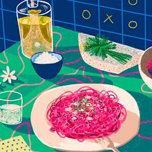 Food party. Traditional illustration project by Gisele Murias - 01.26.2021