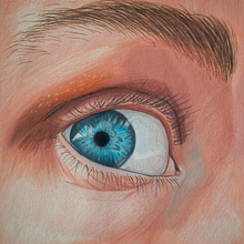 Ojo realista con lápices de colores - Prismacolor Premier. Un proyecto de Bellas Artes, Dibujo, Dibujo a lápiz, Dibujo anatómico, Dibujo de Retrato y Dibujo realista de Valeria Moretto Altamirano - 27.01.2021