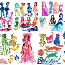 Universo de personajes. Een project van  Tekening, Traditionele illustratie,  Illustratie met inkt, Kinderillustratie, Aquarelschilderen y Schilderen met gouache van Victor Serrano Orozco - 27.01.2021