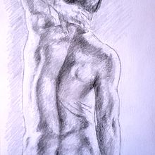 Mi Proyecto del curso: Dibujo de la figura humana en movimiento. Modelado de espalda. Pencil Drawing, Artistic Drawing, and Portrait Drawing project by Oscar Sacchi - 03.12.2021