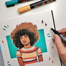 Posca marker portrait. Acr, lic Painting, Traditional illustration, Sketchbook, and Sketching project by Nienke Vletter - 01.27.2021
