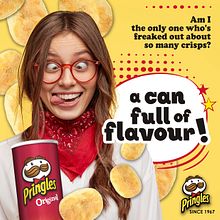 CLIENTE: PRINGLES. Proyecto: "Pringles: A can full of flavour". Poster Design, Graphic Design, and Content Marketing project by Rebeca Márquez - 11.15.2020