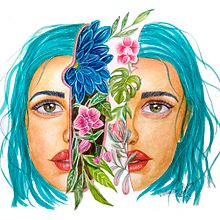 Mi Proyecto del curso: Retrato con naturaleza en acuarela . Desen în creion, Desen artistic, Desen de portret, Ilustrație tradițională și Pictură în acuarelă de Delia Sepulveda Pizarro - 01.28.2021