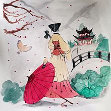 Mi Proyecto del curso: Ilustración en acuarela con influencia japonesa. Un proyecto de Ilustración tradicional de Marcela Astete Bravo - 28.01.2021