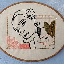 Sol y Frida  Retrato lineal bordado. Embroider project by Isabel Padilla Ortiz - 01.29.2021