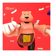 AMB - Android Messenger Bear . 3D Character Design project by Johan Córdova - 01.29.2021
