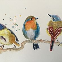 My project in Artistic Watercolor Techniques for Illustrating Birds course. Un progetto di Pittura ad acquerello di Kaori Twohig - 06.02.2021