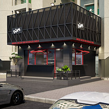 My New Project " Buns Cafe " (Sketchup+V-ray+PS). 3D Modeling & Interior Design project by Kiran Babu Abdul Rahaman - 01.31.2021