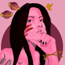 Pink. Desenho de retrato, Ilustração tradicional e Ilustração digital projeto de Mario Ruz - 31.01.2021