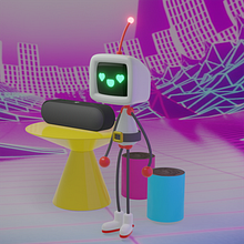 TIBY, THE LITTLE TV ROBOT. 3D Character Design project by Sara Agostinelli - 01.31.2021