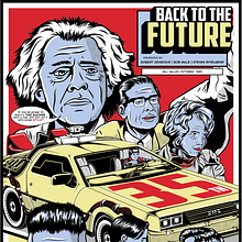 Cartaz 35 Anos de "De Volta para o Futuro". Een project van Digitale tekening, Digitale illustratie y Vectorillustratie van Iury França - 31.01.2021