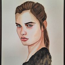 Retrato en acuarela a partir de una fotografía. Watercolor Painting project by Karin Ossa - 01.31.2021