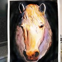 Mi Proyecto del curso: Caballo blanco. Een project van Aquarelschilderen,  Acr, lschilderij y  Olieverfschilderij van William Cisneros Guerra - 01.02.2021
