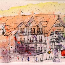 My project in Urban Landscapes in Watercolor course. Artistic Drawing project by Helen Bullimore - 02.01.2021