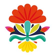 Scandinavian Folk Flower. Traditional illustration project by Vanessa Binder - 01.02.2021