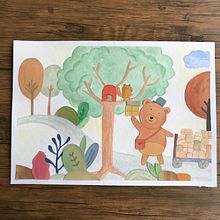 My project - Friendship is all about sharing. . Een project van Kinderillustratie,  Tekening y Traditionele illustratie van Jennifer Su - 21.02.2021