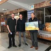Sesión de pintura en directo teatro Calasancio, Madrid. Oil Painting project by Lucas Gallego Sánchez - 02.15.2017