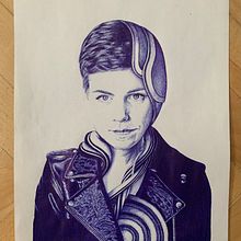 My project in Realistic Portraits with Pen course. Drawing project by Veronika Timura - 02.03.2021